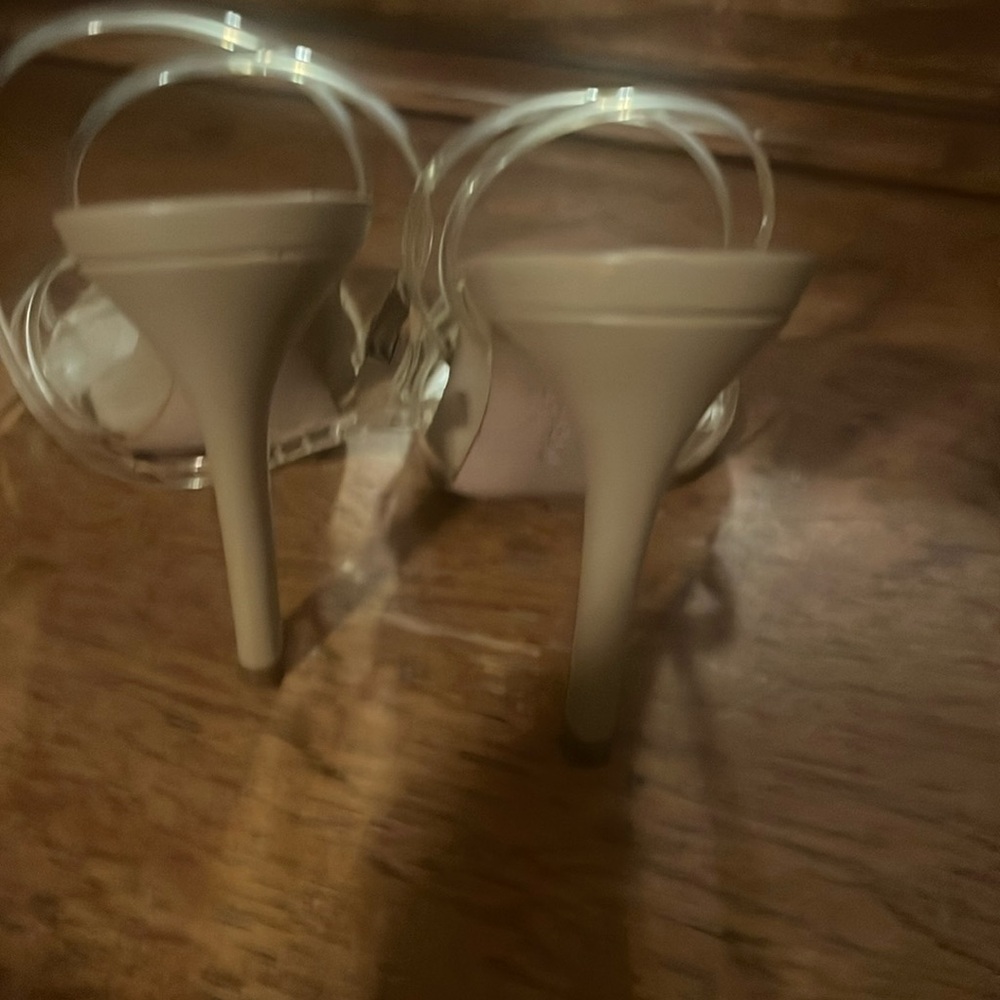 SCHUTZ Nude and Clear Strap Heels - Picture 4 of 7